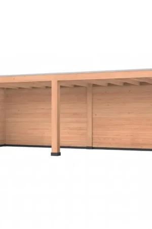 Alleen Vandaag Douglas overkapping, 750 x 300, met achterwand en twee zijwanden, Westwood Robuust